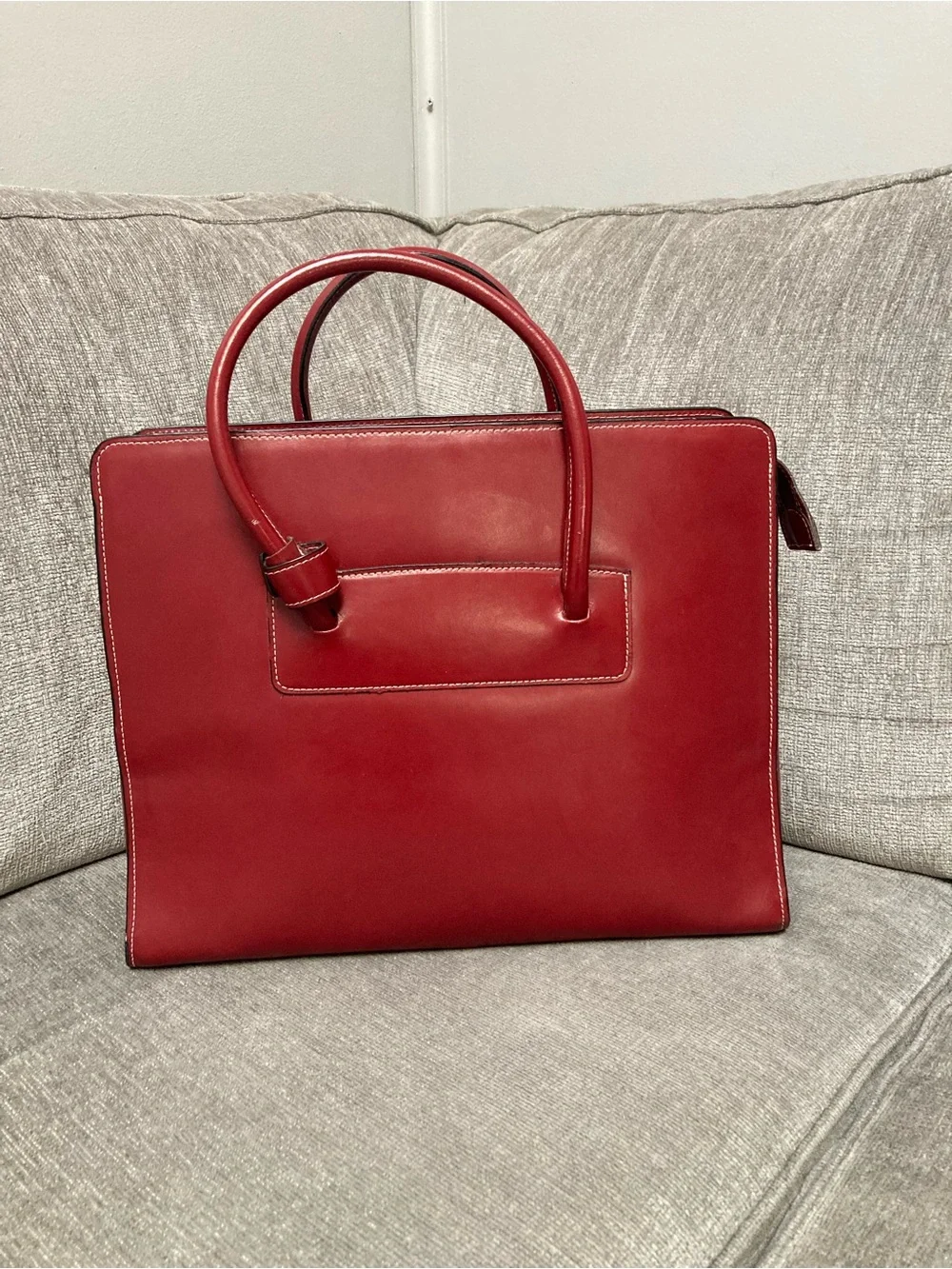 Women's McKlein Burgundy Leather Laptop Tote Bag - Structured Work Bag